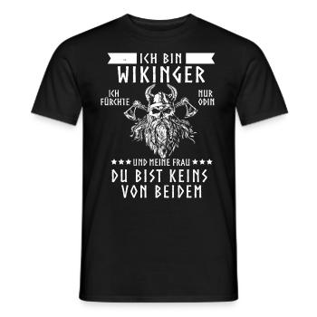 Viking Tshirt Viking Valhalla Valhalla God Odin - Men's T-Shirt - black - Front - AI Model Male 178 light (178cm)