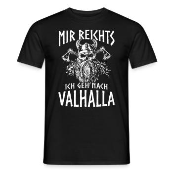 Viking Tshirt Viking Valhalla Valhalla God Odin - Men's T-Shirt - black - Front - AI Model Male 178 light (178cm)
