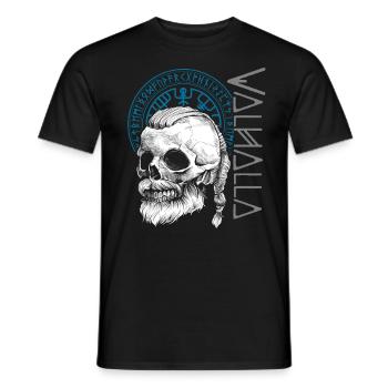 Viking Tshirt Viking Valhalla Valhalla God Odin - Men's T-Shirt - black - Front - AI Model Male 178 light (178cm)