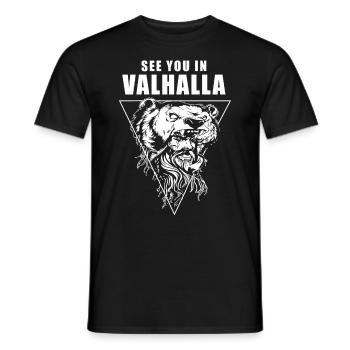Wikinger Tshirt Viking Valhalla Walhalla Gott Odin - Männer T-Shirt - Schwarz - Vorne - AI Model Male 178 light (178cm)