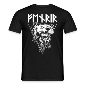 Viking Tshirt Viking Valhalla Valhalla God Odin - Men's T-Shirt - black - Front - AI Model Male 178 light (178cm)