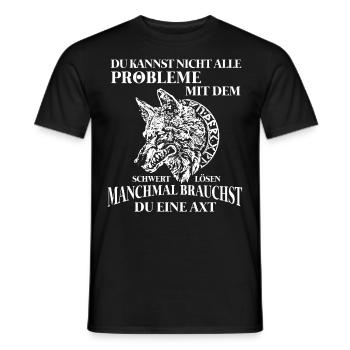 T-shirt Viking Valhalla Valhalla Dieu Odin - T-shirt homme - noir - Devant - AI Model Male 178 light (178cm)