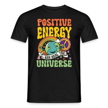 Positive Energy Can Heal The Universe für einen - Männer T-Shirt - Schwarz - Vorne - AI Model Male 178 light (178cm)
