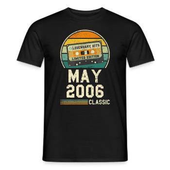 18th Birthday May Vintage 2006 Gift Idea - Men's T-Shirt - black - Front - AI Model Male 178 light (178cm)
