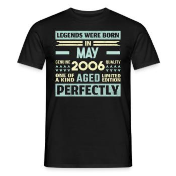 18th Birthday May Vintage 2006 Gift Idea - Men's T-Shirt - black - Front - AI Model Male 178 light (178cm)