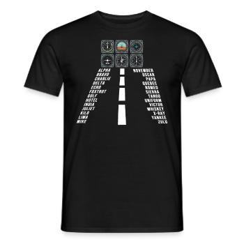 Airplane Tshirt Men's Helicopter Pilot Airplane - Men's T-Shirt - black - Front - AI Model Male 178 light (178cm)