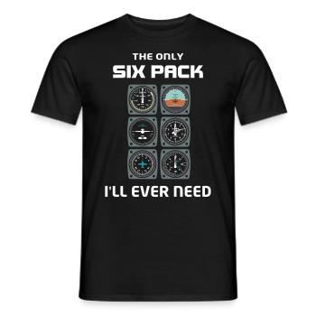 Airplane Tshirt Men's Helicopter Pilot Airplane - Men's T-Shirt - black - Front - AI Model Male 178 light (178cm)