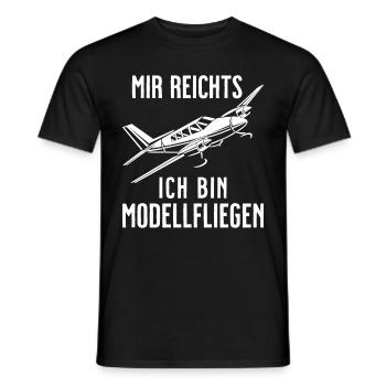 Airplane Tshirt Men's Helicopter Pilot Airplane - Men's T-Shirt - black - Front - AI Model Male 178 light (178cm)