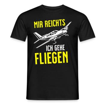 Airplane Tshirt Men's Helicopter Pilot Airplane - Men's T-Shirt - black - Front - AI Model Male 178 light (178cm)
