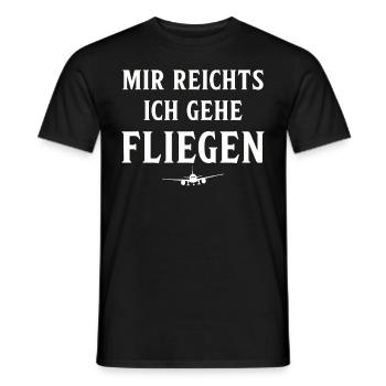 Airplane Tshirt Men's Helicopter Pilot Airplane - Men's T-Shirt - black - Front - AI Model Male 178 light (178cm)