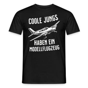 Airplane Tshirt Men's Helicopter Pilot Airplane - Men's T-Shirt - black - Front - AI Model Male 178 light (178cm)