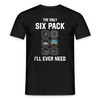 Airplane Tshirt Men's Helicopter Pilot Airplane - Men's T-Shirt - black - Front - AI Model Male 178 light (178cm)