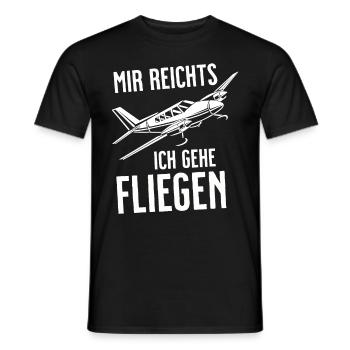 Airplane Tshirt Men's Helicopter Pilot Airplane - Men's T-Shirt - black - Front - AI Model Male 178 light (178cm)