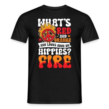 Hippies Fire für einen Hippie - Männer T-Shirt - Schwarz - Vorne - AI Model Male 178 light (178cm)