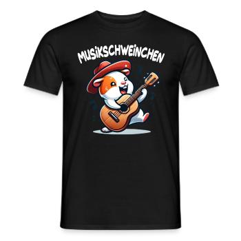 Coole Sonnenbrille Meerschweinchen spielt Gitarre - Männer T-Shirt - Schwarz - Vorne - AI Model Male 178 light (178cm)