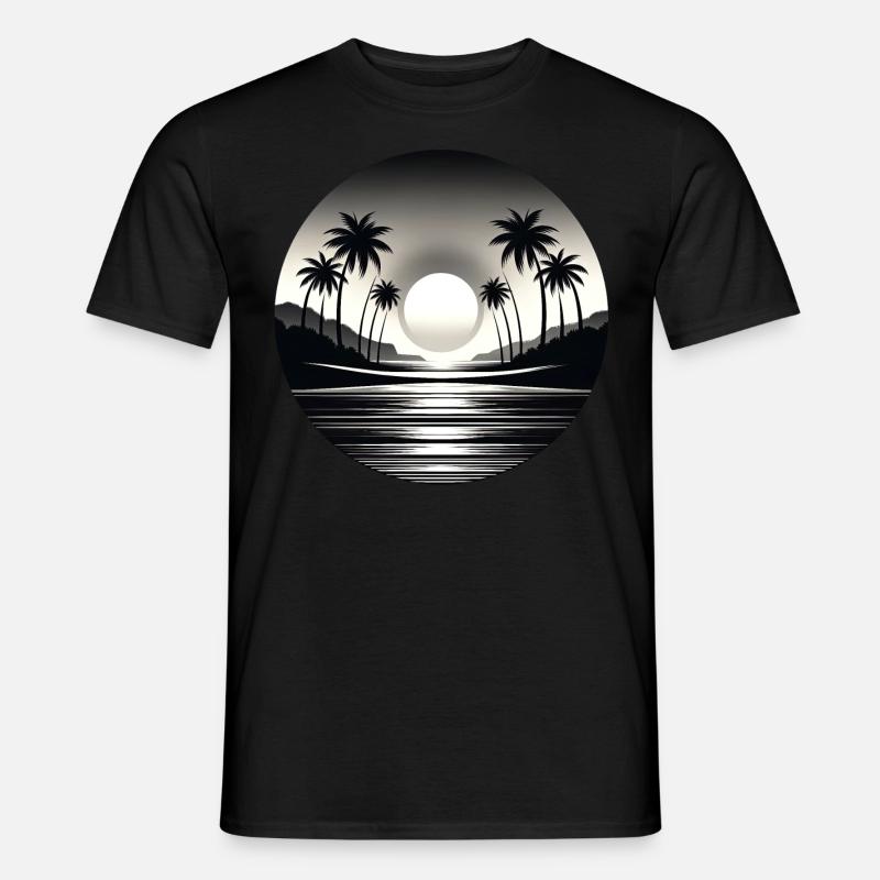 Escapade tropicale au clair de lune - T-shirt homme - noir