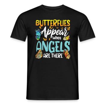 Butterflies Appear When Angels Are Near - Männer T-Shirt - Schwarz - Vorne - AI Model Male 178 light (178cm)