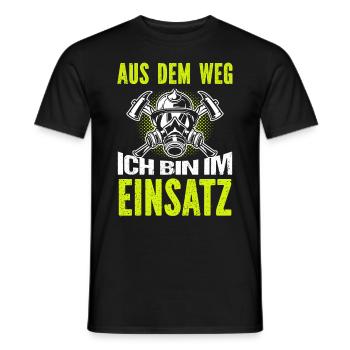 Firefighter Tshirt Firefighter Firefighter 112 - Men's T-Shirt - black - Front - AI Model Male 178 light (178cm)