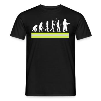 Firefighter Tshirt Firefighter Firefighter 112 - Men's T-Shirt - black - Front - AI Model Male 178 light (178cm)