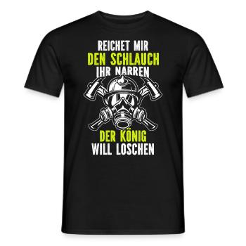 Firefighter Tshirt Firefighter Firefighter 112 - Men's T-Shirt - black - Front - AI Model Male 178 light (178cm)