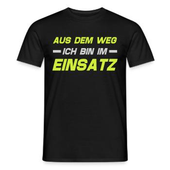 Firefighter Tshirt Firefighter Firefighter 112 - Men's T-Shirt - black - Front - AI Model Male 178 light (178cm)