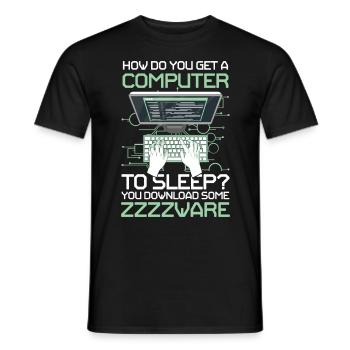 How Do You Get A Computer To Sleep You Download - Männer T-Shirt - Schwarz - Vorne - AI Model Male 178 light (178cm)