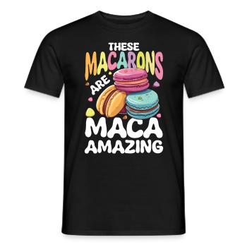 These Macarons Are Maca-amazing - Männer T-Shirt - Schwarz - Vorne - AI Model Male 178 light (178cm)