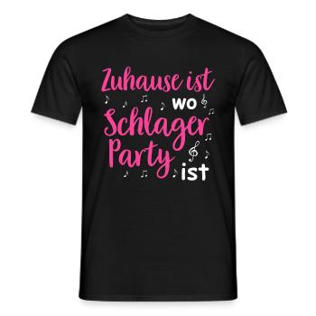 Schlager Tshirt Women's Schlager Party Costume Party - Men's T-Shirt - black - Front - AI Model Male 178 light (178cm)