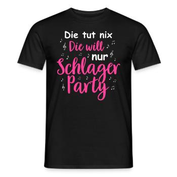 Schlager Tshirt Women's Schlager Party Costume Party - Men's T-Shirt - black - Front - AI Model Male 178 light (178cm)