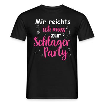 Schlager Tshirt Women's Schlager Party Costume Party - Men's T-Shirt - black - Front - AI Model Male 178 light (178cm)