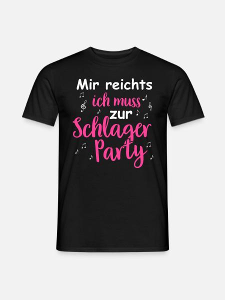 Schlager Tshirt Damen Schlagerparty Kostüm Party - Männer T-Shirt - Schwarz