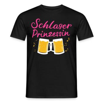 T-shirt Schlager Femme Schlager Party Costume Party - T-shirt homme - noir - Devant - AI Model Male 178 light (178cm)