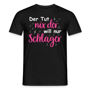Schlager Tshirt Women's Schlager Party Costume Party - Men's T-Shirt - black - Front - AI Model Male 178 light (178cm)
