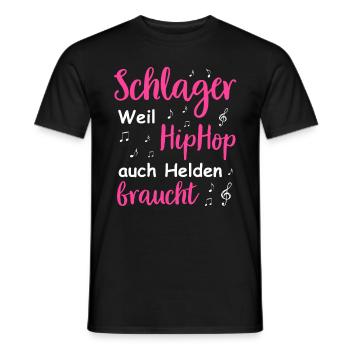 Schlager Tshirt Women's Schlager Party Costume Party - Men's T-Shirt - black - Front - AI Model Male 178 light (178cm)