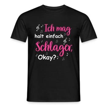Schlager Tshirt Women's Schlager Party Costume Party - Men's T-Shirt - black - Front - AI Model Male 178 light (178cm)