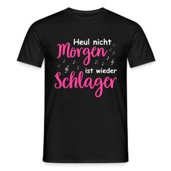 Schlager Tshirt Women's Schlager Party Costume Party - Men's T-Shirt - black - Front - AI Model Male 178 light (178cm)