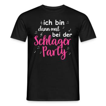 Schlager Tshirt Women's Schlager Party Costume Party - Men's T-Shirt - black - Front - AI Model Male 178 light (178cm)