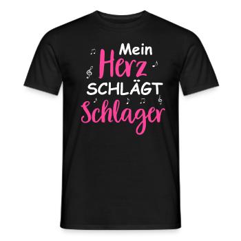 Schlager Tshirt Women's Schlager Party Costume Party - Men's T-Shirt - black - Front - AI Model Male 178 light (178cm)