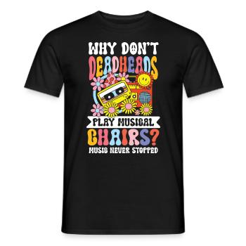 Play Musical Chairs Music Never Stopped für einen - Männer T-Shirt - Schwarz - Vorne - AI Model Male 178 light (178cm)