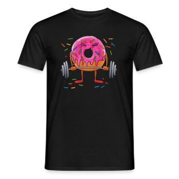 Gym Tshirt Funny Fitness Workout Gym - Men's T-Shirt - black - Front - AI Model Male 178 light (178cm)