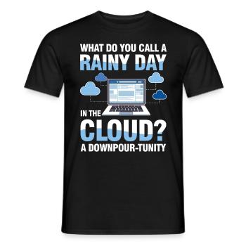 A Rainy Day In The Cloud A Downpour-Tunity - Männer T-Shirt - Schwarz - Vorne - AI Model Male 178 light (178cm)