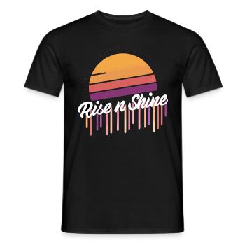 Retro Sunrise Rise and Shine Vintage für - Männer T-Shirt - Schwarz - Vorne - AI Model Male 178 light (178cm)