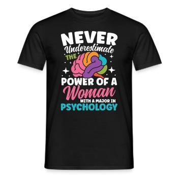 Woman With a Major in Psychology - Männer T-Shirt - Schwarz - Vorne - AI Model Male 178 light (178cm)
