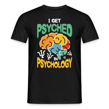 I get Psyched in Psychology - Männer T-Shirt - Schwarz - Vorne - AI Model Male 178 light (178cm)