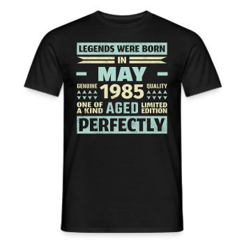 39th Birthday May Vintage 1985 Gift Idea - Men's T-Shirt - black - Front - AI Model Male 178 light (178cm)