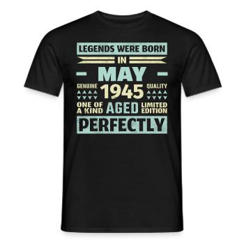 79th Birthday May Vintage 1945 Gift Idea - Men's T-Shirt - black - Front - AI Model Male 178 light (178cm)
