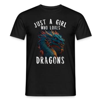 T-shirt Dragon Conte de fées Dragon Kanji japonais - T-shirt homme - noir - Devant - AI Model Male 178 light (178cm)