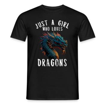 T-shirt Dragon Conte de fées Dragon Kanji japonais - T-shirt homme - noir - Devant - AI Model Male 178 light (178cm)