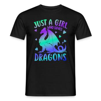 T-shirt Dragon Conte de fées Dragon Kanji japonais - T-shirt homme - noir - Devant - AI Model Male 178 light (178cm)