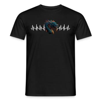 T-shirt Dragon Conte de fées Dragon Kanji japonais - T-shirt homme - noir - Devant - AI Model Male 178 light (178cm)